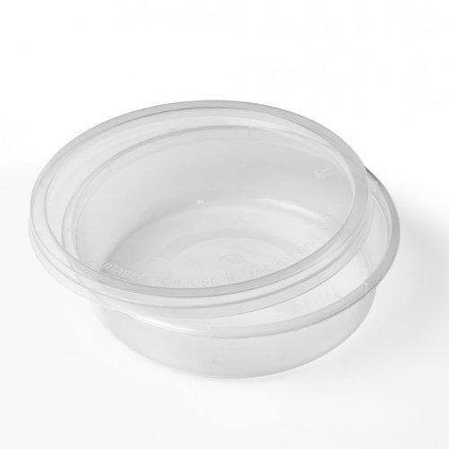 Thali Outlet - 50 x Round 8oz Microwave Clear Plastic Food Containers Freezing Takeaway Hot Cold Foods - 120mm (D) x 30mm (H) by Thali Outlet Leeds