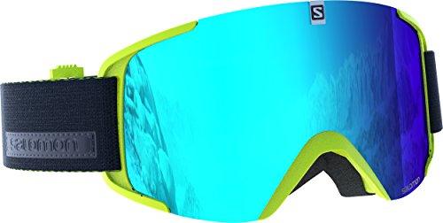 SALOMON Xview Gafas de esquí, Tiempo Soleado, Lente Azul Multicapa (Intercambiable), Sistema Airflow, Unisex Adulto, Verde Claro, Talla Única