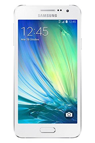 Samsung Galaxy A3 - Smartphone libre Android (pantalla 4.5", cámara 8 Mp, 16 GB, Quad-Core 1.2 GHz, 1.5 GB RAM), blanco (importado)- Versión Extranjera