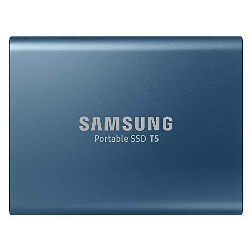Samsung T5 250GB - Disco Estado sólido SSD Externo (250GB, USB), Color Azul