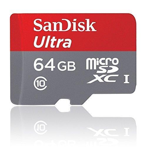SanDisk Ultra - Tarjeta de memoria microSDXC UHS-I de 64 GB con adaptador SD, velocidad de lectura hasta 80 MB/s, Clase 10