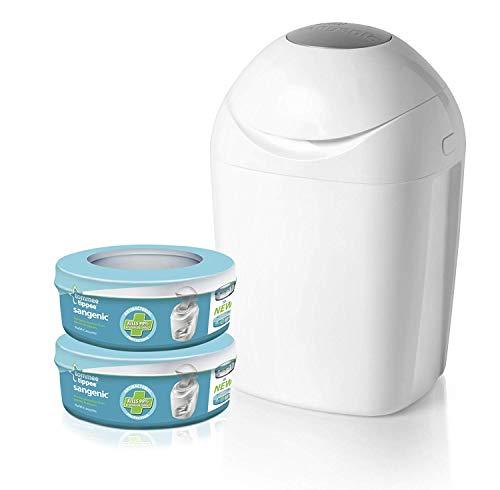 Sangenic MK4 Hygiene Plus+ - Cubo para pañales con sistema de enrollado individual antiolores con cierre hermético, incluye 2 cápsulas de bolsas