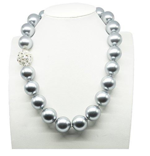 Schmuckwilly collar de concha de perla - silber mujeres collar de conchas reales con cierre magnético mk0010z