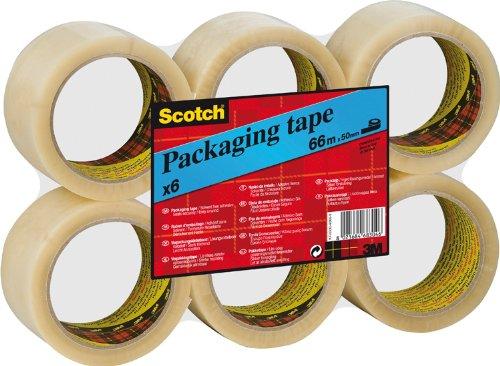 3M Scotch CT5066F6 - Pack de 6 cintas de embalar, 50 mm x 6 m, transparente