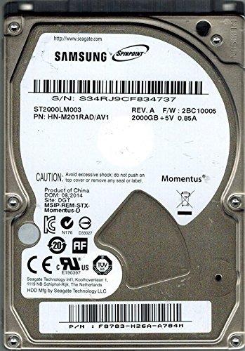 Samsung Spinpoint M M9T 2TB 2.5" 2000 GB Serial ATA III Unidad de - Disco Duro (2.5", 2000 GB, 5400 RPM)