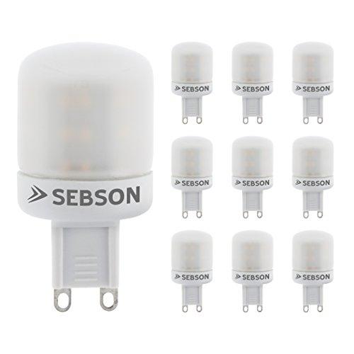 Sebson LED Bombilla G9 Blanco Cálido 3 W (2.6 W), sustituye a Bombilla de 25 W, 230 LM, Bombilla led 160 °, 10 Unidades