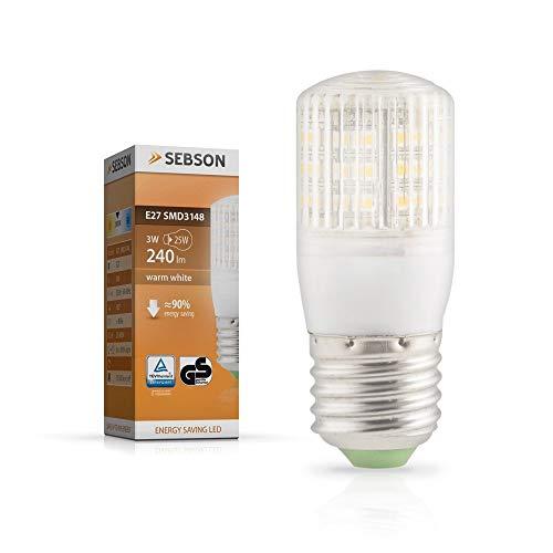 SEBSON® E27 3W LED (Equivale de 25W - Calido Blanca - 240lm - SMD LED - 160º Haz de luz - 230V AC)