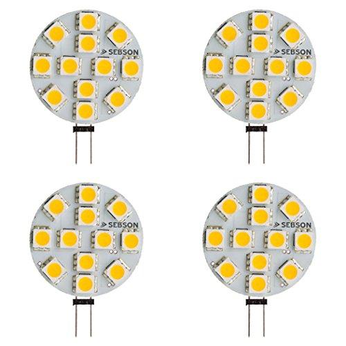 Sebson® 4 x G4LT 2,5W LED (Equivale de 20W - Calido Blanca - 200lm - 110° Haz de luz - 12V DC)