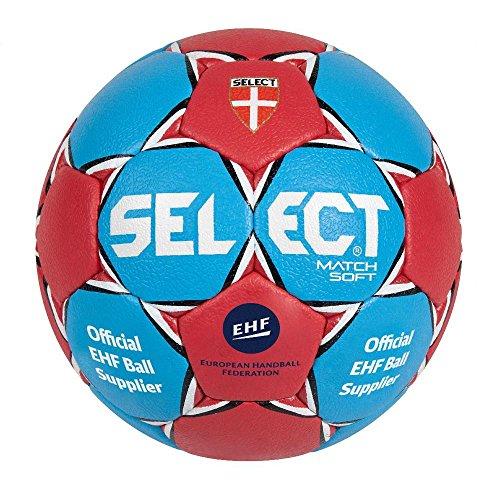 Select Handball Match Soft - Balón de Balonmano Suave, Color Gris y Rojo