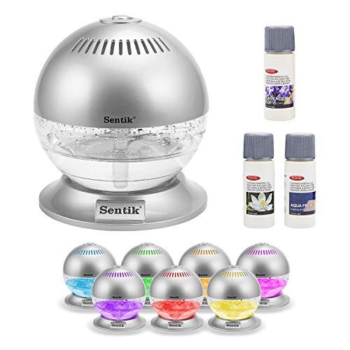 Sentik® - Purificador y ionizador de aire con luz LED con cambio de color y 3 fragancias gratis