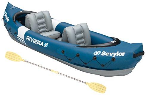 Sevylor Riviera Kayak hinchable, kayak de mar 2 personas, piragua hinchable, canoa inflable, 312 x 92 cm, incl. Remo