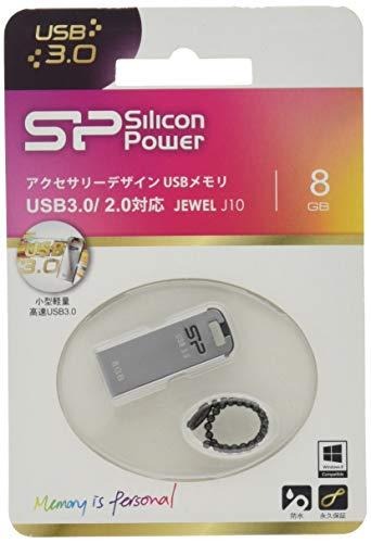Silicon Power Jewel J10 8GB 8GB USB 3.0 (3.1 Gen 1) Type-A Plata unidad flash USB - Memoria USB (USB 3.0 (3.1 Gen 1), Type-A, Windows 7 Home Basic, Windows 7 Home Basic x64, Windows 7 Home Premium, Windows 7 Home Premium x64, , Mac OS X 10.3 Panther, Sin tapa, Plata)