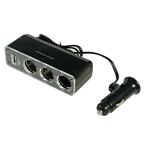 Silverline 892835 - Encendedor con adaptador/distribuidor y conexión USB (12 V)