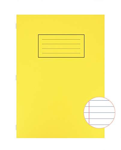 Silvine A4 Exercise Book 80 Pages Ruled Feint and Margin Yellow EX109 Pack of 10