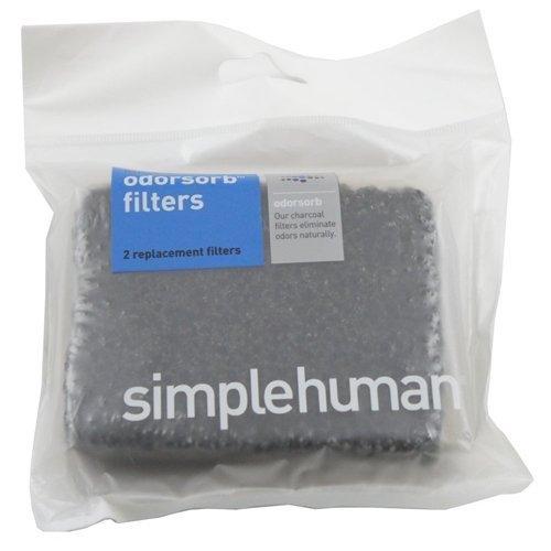 simplehuman kt1137 recambios de Filtro odorsorb, plástico, Negro, Pack de 2