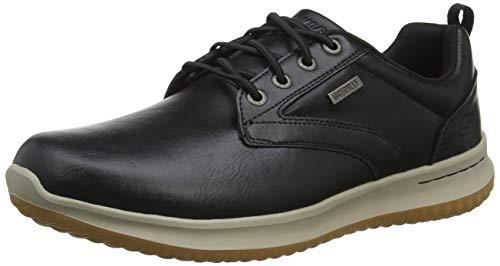 Skechers DELSON-Antigo 65693, Zapatos de Cordones Oxford para Hombre, Negro (Black Black), 45.5 EU