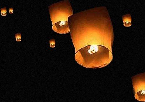 Thumbs Up Flying Sky Lanterns - Linternas, Tradicional Chino Volador Brillante Faroles, 10 unidades