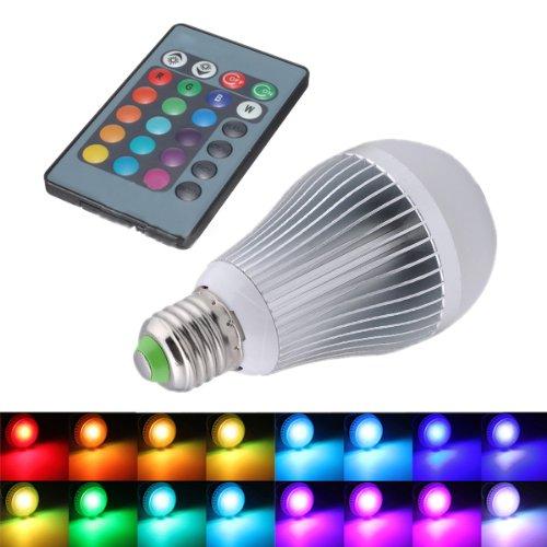 SODIAL(R) 12W E27 16 que cambia de color RGB Bombilla LED lampara de luz 85-265V + IR Remote Control