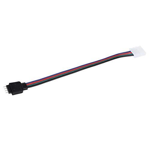 SODIAL(R) Cable Conector de Tira RGB LED Luz 4 Pin Macho a 10mm Anchura