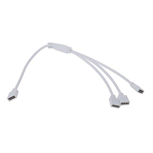SODIAL(R) Cable de Tira Flexible RGB LED 4 Pin Hembra 3 Hembra, Blanco