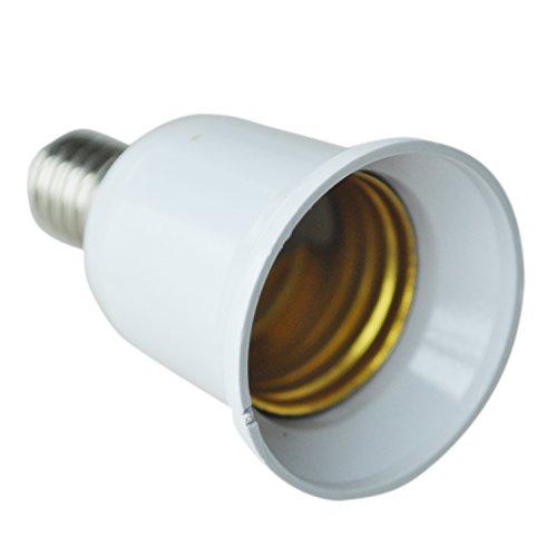 SODIAL(R) Convertidor Adaptador de Bombilla Lampara LED CFL E14 a E27 Base Extensible Enchufe de Tornillo