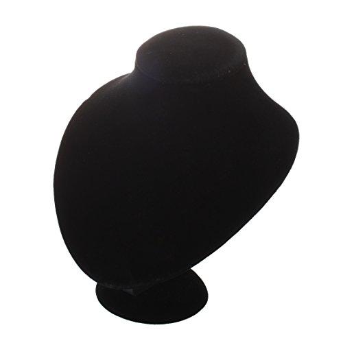 SODIAL(R) Expositor Exhibidor Busto Madera Tela para Collar Brazalete Negro