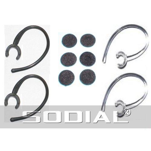 SODIAL(R) Ganchos de Auriculares Orejas para Bluetooth 2-Negro, 2-Transparente (6-Tapon de Espuma)