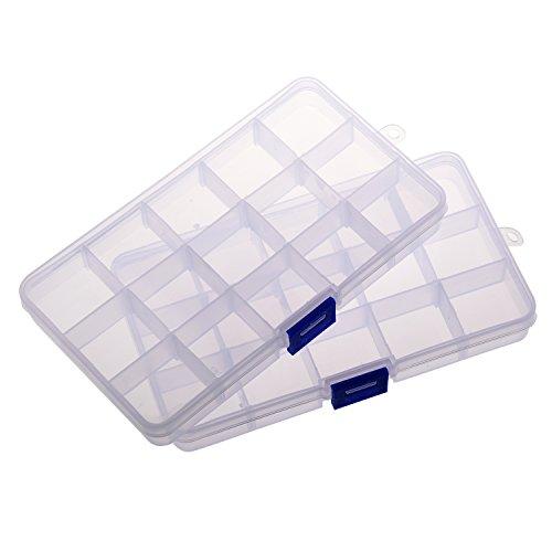 SODIAL(R) 2 x Organizador Caja Plastico Almacenaje para Cosmetica Lenceria