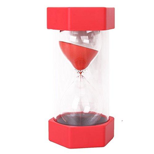 TOOGOO (R) seguridad moda reloj de arena 15 minutos sand timer - Red