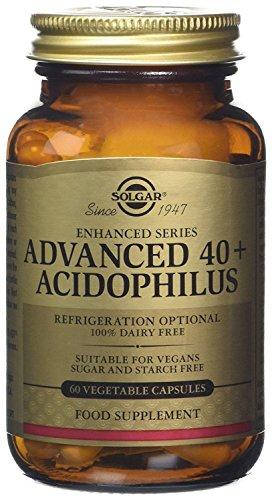 Solgar 40+ Acidophilus Avanzado, Probiótico para el Mantenimiento de una Flora Intestinal Sana, Apto para Veganos, 60 Cápsulas Vegetales