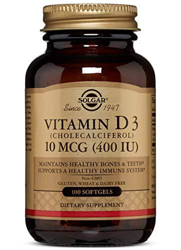 Solgar Vitamina D3 400 UI (10 ?g) Cápsulas blandas - Envase de 100