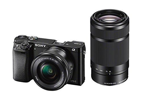Sony A6000 - Cámara EVIL de 24 Mp (pantalla LCD 3", estabilizador óptico, vídeo Full HD, WiFi), negro - Kit cuerpo con objetivos 16 - 50 mm y 55 - 210 mm
