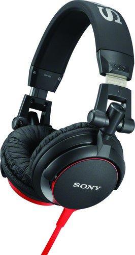 Sony MDRV55R - Auriculares de diadema cerrados (reducción de ruido), negro y rojo
