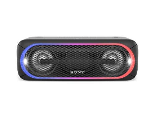 Sony SRS-XB40B - Altavoz inalámbrico portátil (Bluetooth, NFC, Extra Bass, 24 Horas de batería, Wireless Party Chain, luz Lineal Multicolor, Flash estroboscópico) Color Negro