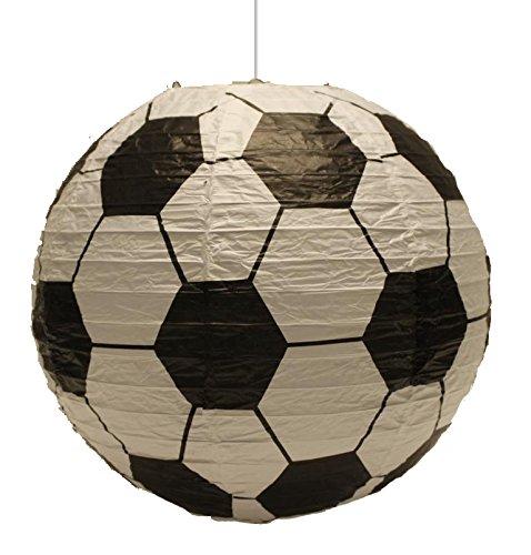 Spearmark - Pantalla de papel para lámpara de techo colgante, diseño de balón de futbol, color blanco