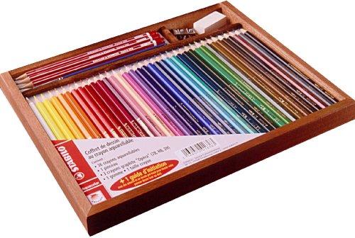 Stabilo Aquacolor - Paquete de 36 lápices de colores, goma de borrar y sacapuntas