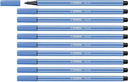 Rotulador STABILO Pen 68 - Caja con 10 unidades - Color azul oscuro