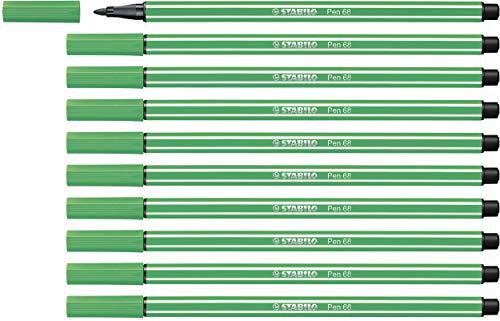 Rotulador STABILO Pen 68 - Caja con 10 unidades - Color verde
