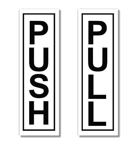 1 x push - 1 x Pull - Door Sign/puerta Pegatinas