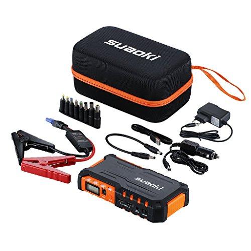 Suaoki G7 - Jump Starter 18000mAh, 600A arrancador emergencia para coche (vehículo de gas o diesel con bateria 12V, linterna LED, USB puertos 12V/16V/19V cargador batería externa, para smartphone, tablet) (Naranja)