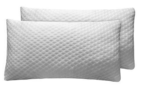 Sunlay - Pack de 2 almohadas viscoelásticas de copos con funda de diseño texturado, 35x75cm (Todas las medidas)