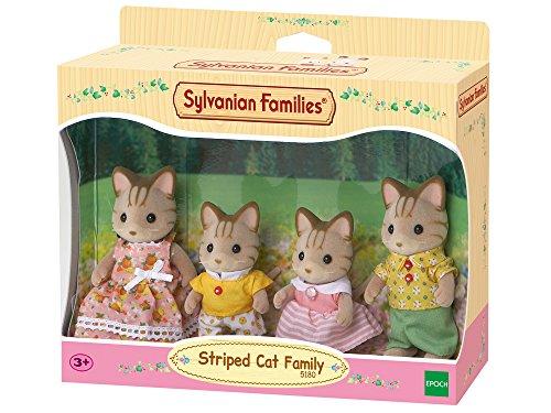 SYLVANIAN FAMILIES- Striped Cat Family Mini muñecas y Accesorios, Multicolor (Epoch para Imaginar 5180)