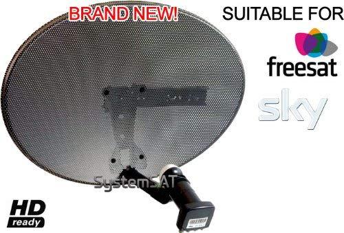 Systemsat Zone 1 Antena parabólica y LNB Quad para Sky Freesat HD SD