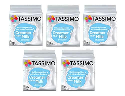 TASSIMO Creamer from Milk. Especialidad Láctea - 5 paquetes de 16 unidades: Total 80 unidades