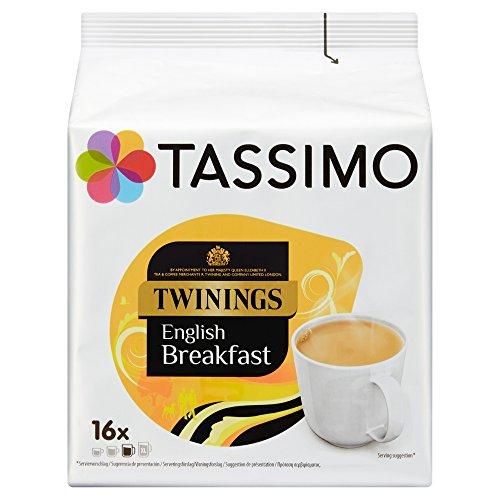 Tassimo Twinings - Capsulas de Te de Desayuno Ingles -(Paquete de 5, 80 vainas en total, 80 porciones)