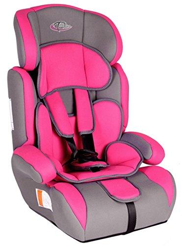 TecTake Silla de coche para niños - Grupos 1/2/3 | pesos de 9-36 kg | disponible en diferentes colores (rosa/gris | no. 400213)