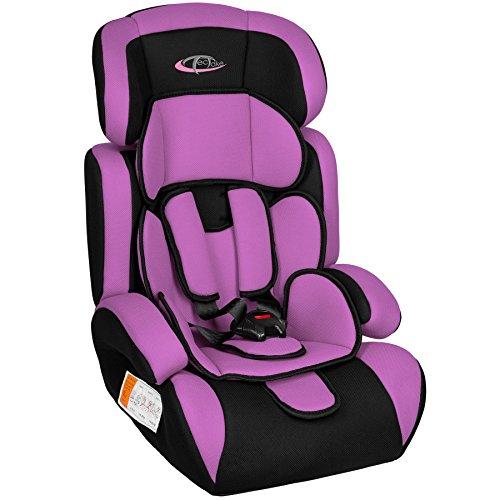 TecTake Silla de coche para niños - Grupos 1/2/3 | pesos de 9-36 kg | disponible en diferentes colores (negro/púrpura | no. 400571)