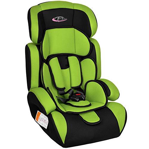 TecTake Silla de coche para niños - Grupos 1/2/3 | pesos de 9-36 kg | disponible en diferentes colores (negro/seguro | no. 400573)
