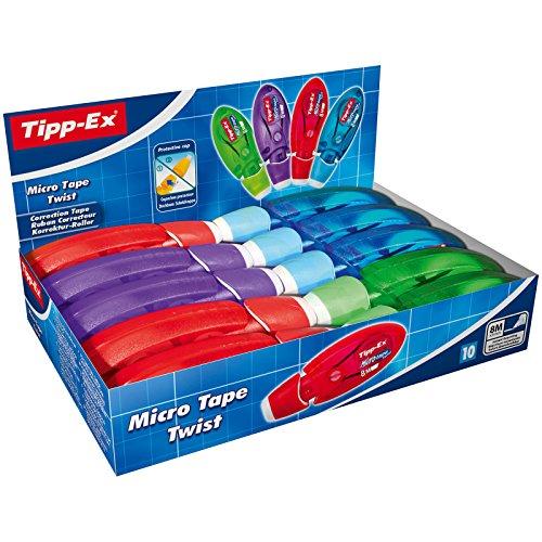 Tipp-Ex Micro Tape Twist Cintas Correctoras 8 m x 5 mm - colores Surtidos, Caja de 10 unidades
