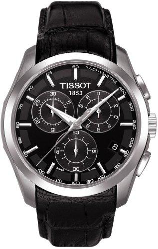Tissot T0356171605100 - Reloj analógico de caballero de cuarzo con correa de piel negra